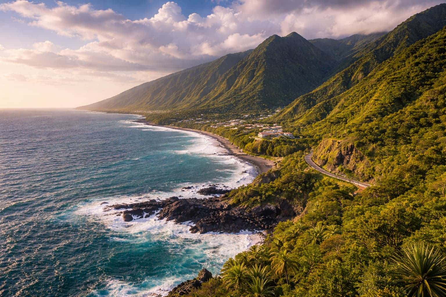 Îles de l’océan Indien avec lagons et falaises