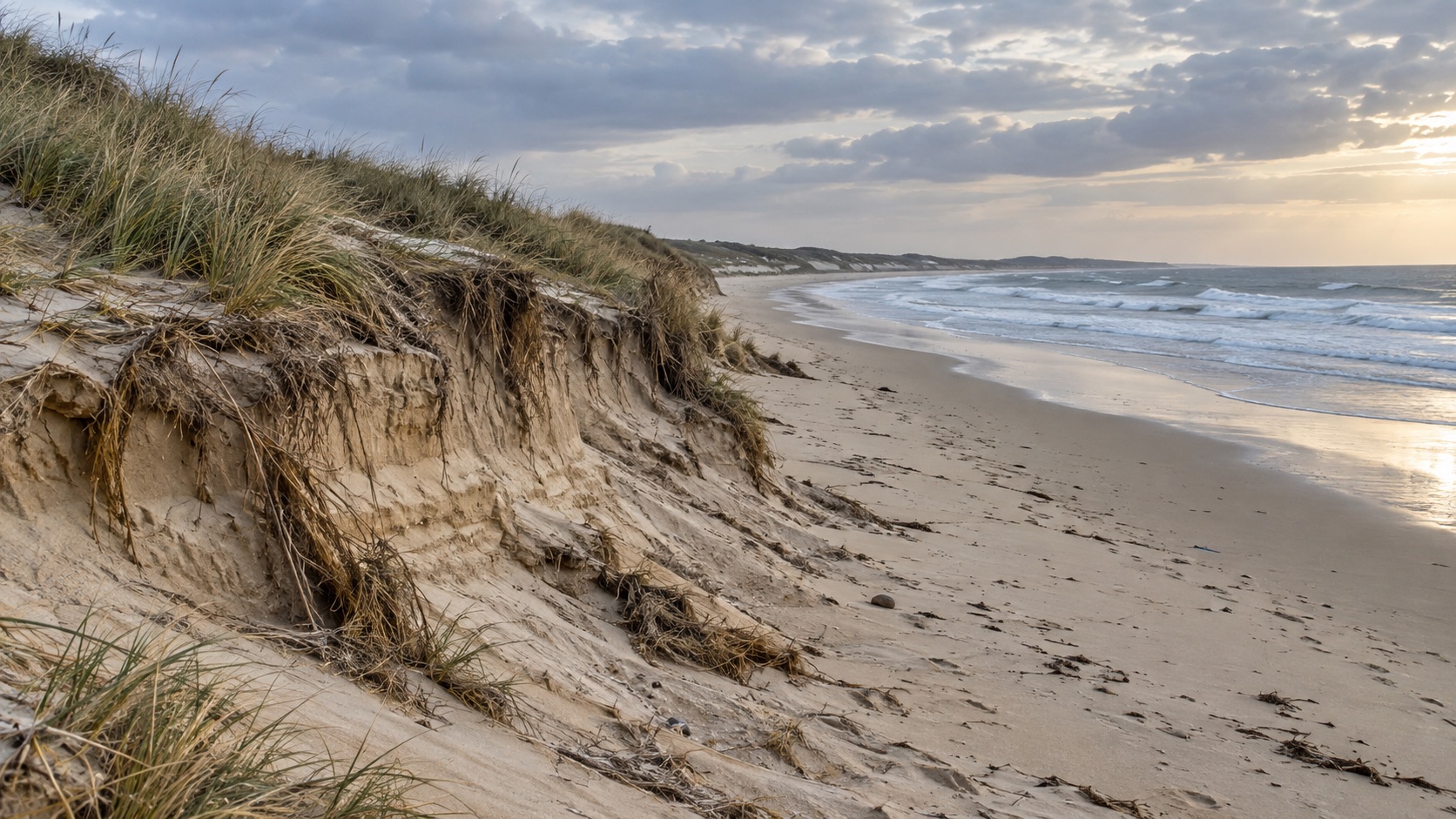 Plage et dune du littoral français soumises à l’érosion côtière
