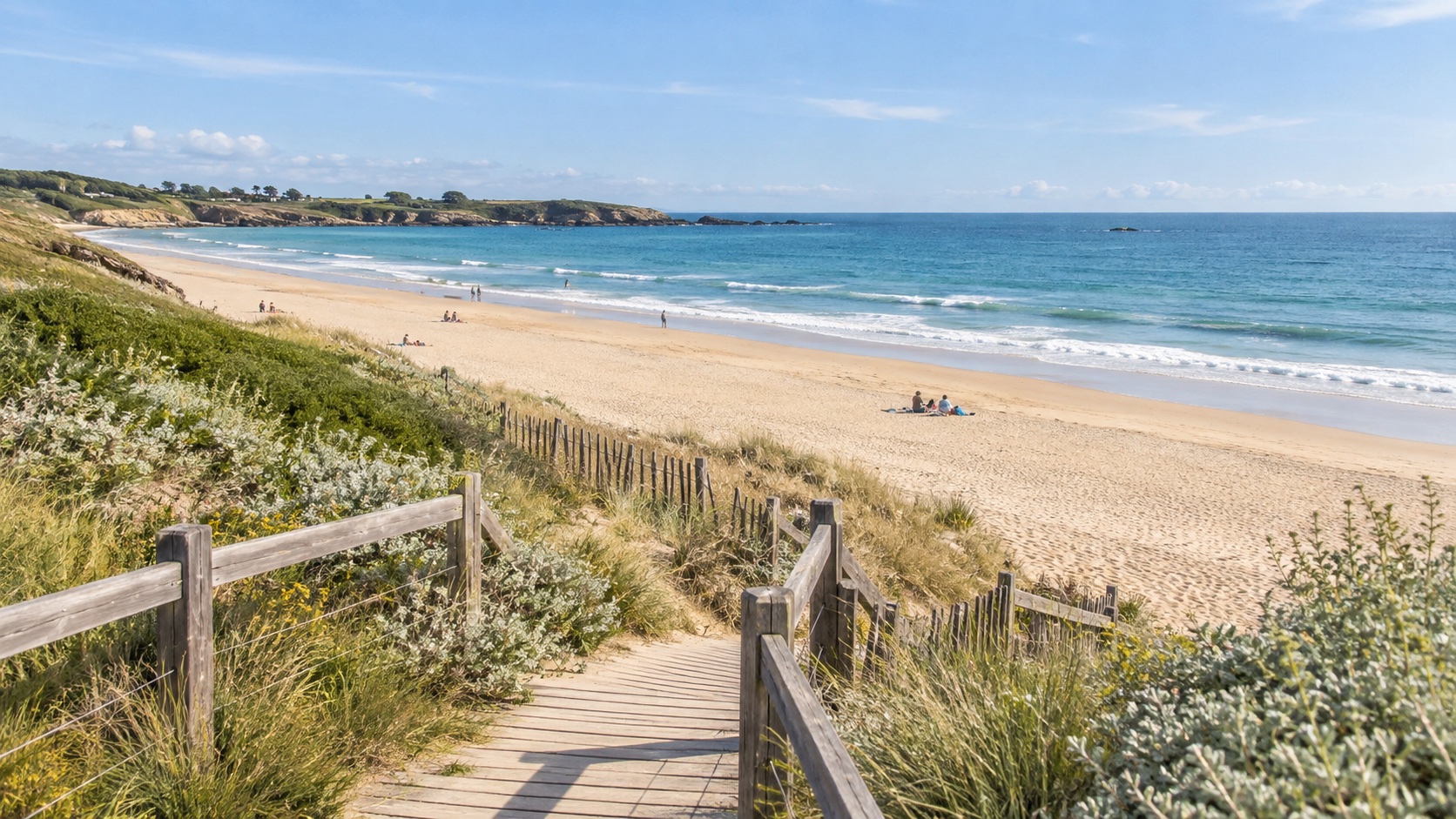 Plage du littoral français en période estivale